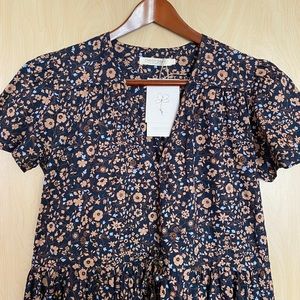 Christy Dawn - The Dawn Dress in Navy Anemone Vine